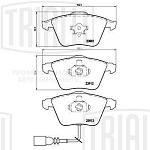 PF4379 TRIALLI Колодки торм. для а/м Audi A3 (03-)/Skoda Superb (08-) диск. перед. (PF 4379)