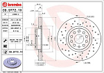 0997721X BREMBO 09.9772.1X_диск тормозной передний! перфорированный Xtra\ VW Passat 1.