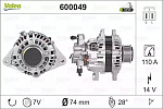 600049 VALEO Генератор KIA SORENTO 2.5 CRDI 02- 110A