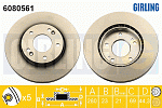 6080561 GIRLING Диск тормозной KIA CEED 1