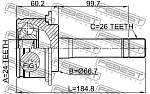 2210SPM FEBEST ШРУС НАРУЖНЫЙ 24X66.7X26