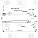EAM1811 TRIALLI Глушитель для а/м Skoda Fabia (01-)/VW Polo (01-) 1.4i доп. (рез-р) (алюм. сталь) (EAM 1811)