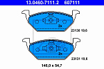 13046071112 ATE Колодки пер.AUDI A3/VW BORA,GOLF IV/SKODA OCTAVIA,FABIA WVA23130