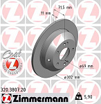 320380720 ZIMMERMANN Диск тормозной | зад |