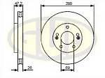 GDB126150 G.U.D ДИСК ТОРМ HYU I30/KIA CEED 1.4/1.6/2.0/2.0CRDI 06- ПЕР ВЕНТ 280X26