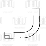 EMC0439 TRIALLI Труба с гибом развальцованная d=43, угол 90 (алюм. сталь) (EMC 0439)