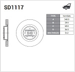 SD1117 SANGSIN BRAKE Диск тормозной SD1117