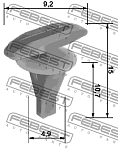 88570052 FEBEST Зажим, молдинг / защитная накладка