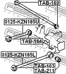 TAB163 FEBEST Сайлентблок задн продольн рычага TOYOTA LAND CRUISER PRADO 90 1996-2002 TAB-163