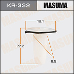 KR332 MASUMA КЛИПСА АВТОМОБИЛЬНАЯ (АВТОКРЕПЕЖ) MASUMA    332-KR  УП.50