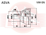 VW5N ASVA ШРУС НАРУЖНЫЙ 27X59.5X36