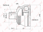 CO1202A LYNXAUTO ШРУС НАРУЖ AUDI A4 1.8T-2.8 95-00/A6 1.9TD-4.2 97-05/A8 2.5TD-6.0 97-02/ALLROAD 2.5TD-4.2 00-05,