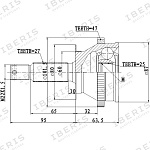 IB6077 IBERIS ШРУС НАРУЖ (РАЗМЕР 25Х60Х27, С АБС 47 ЗУБ.) HYUNDAI TRAJET, SONATA, KIA MAGENTIS