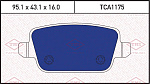 TCA1175 TATSUMI Колодки тормозные дисковые задние FORD Focus/Galaxy/Kuga/Mondeo/S-Max 06->LAND ROVER Freelander 06->VOLVO S80/V70/XC70 05-> TCA1175