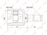 CI3751 LYNXAUTO ШРУС внутренний подходит для HYUNDAI Accent(X-3/LC/MC) 1.3-1.6 94-10 / Getz 1.3-1.6 03-10 CI-3751