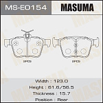 MSE0154 MASUMA Колодки тормозные зад. AUDI A3, VW GOLF 13-