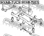 HYABTUC9 FEBEST Сайлентблок задней продольной тяги