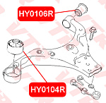 HY0106R VTR САЙЛЕНТБЛОК РЫЧАГА ПЕРЕДНЕЙ ПОДВЕСКИ, ЗАДНИЙ