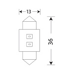 12T11X36CAN062BL МАЯК Лампа светодиодная SCТ  LED C5W/10W Canbus LED 12V