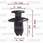 P370024 PATRON Клипса пластмассовая