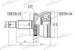 PCV3072 PATRON ШРУС наружн (A:30, B:36, D:99, ABS:52) Hyundai: Santa Fe II 2.7-2.2CRDI 06>