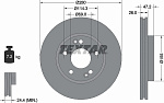 92161605 TEXTAR 92161605 диск тормозной передний!\ Hyundai Tuscon 2.0/2.7/2.0D 04>