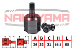 NJ7082NY NAKAYAMA ШРУС внутр. к-кт VW TOURAN/GOLF, AUDI A3 03- (26x3