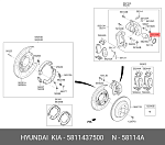 BC0596 LYNXAUTO ремкомплект дискового тормоза!\ Hyundai Solaris/i20 08>
