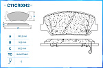 C11CR0042 CWORKS Тормозные колодки передние, Low Metallic