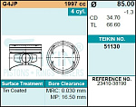 51130050 TEIKIN Поршень двигателя 1 шт G4JP