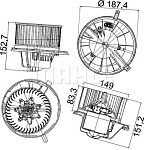 AB148000P MAHLE / KNECHT Вентилятор салона VW GOLF V/VI