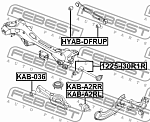 KABA2RL FEBEST Сайлентблок заднего продольного рычага левый