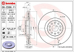 09C30611 BREMBO Диск тормозной UV Coated перед