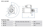 0986017240 BOSCH стартер 24V 4.0KW z9 125° \Omn MB Atego/Axot/Vario (арт.0986017240) BOSCH