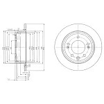 BG4082C DELPHI Диск тормозной HYUNDAI i30/ix35/KIA CEED/SPORTAGE задний D 262мм.