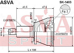 SK1403 ASVA ШРУС НАРУЖНЫЙ 20x52x30