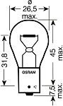 750702B OSRAM АВТОЛАМПА 21 W (БЛИСТЕР 2 ШТ.) 7507-02B