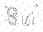 PT3198 LYNXAUTO Натяжитель ремня VAG