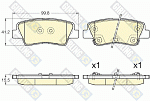 6135375 GIRLING Колодки тормозные HYUNDAI SOLARIS 10-/SONATA V (NF) 05-/KIA SOUL 09- задние