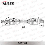 GC01184 MILES Привод в сборе левый HYUNDAI SOLARIS/KIA RIO 10- GC01184