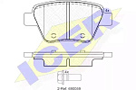 181967 ICER Колодки тормозные дисковые | зад |