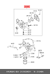 MOP1050 MANDO Насос масляный HYUNDAI Terracan (01-) (3.5) KIA Sorento (02-) (3.5) MANDO