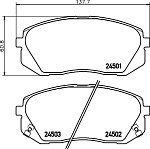 8DB355028571 HELLA Тормоз. колодки kia (24501 16.6 (24502), т.с. sumitomo) перед. дисковые, комплект. nao