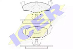 181178 ICER Комплект тормозных колодок, дисковый тормоз