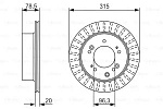 0986479793 BOSCH Диск тормозной зад