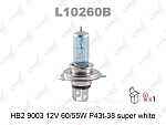 L10260B LYNXAUTO Лампа галогеновая [HB2 9003 12V 60/55W P43T-38 SUPE WHITE]