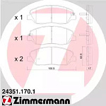 243511701 ZIMMERMANN колодки дисковые !перед. 157x61x17 \ Hyundai Santa Fe 2.2CRDi 06>