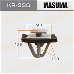 KR336 MASUMA Клипса крепежная. Клипса автомобильная (автокрепеж) MASUMA 336-KR [уп.50]