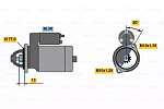 0986020411 BOSCH Автозапчасть/0 986 020 411_стартер! 1.4Kw Mitsubishi GalantSpace Wagon 2.4GDi 99>