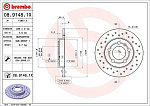 0891481X BREMBO Диск тормозной задний (перф.) AUDI A3 (8L1) 09/96-06/03 / AUDI TT (8N3